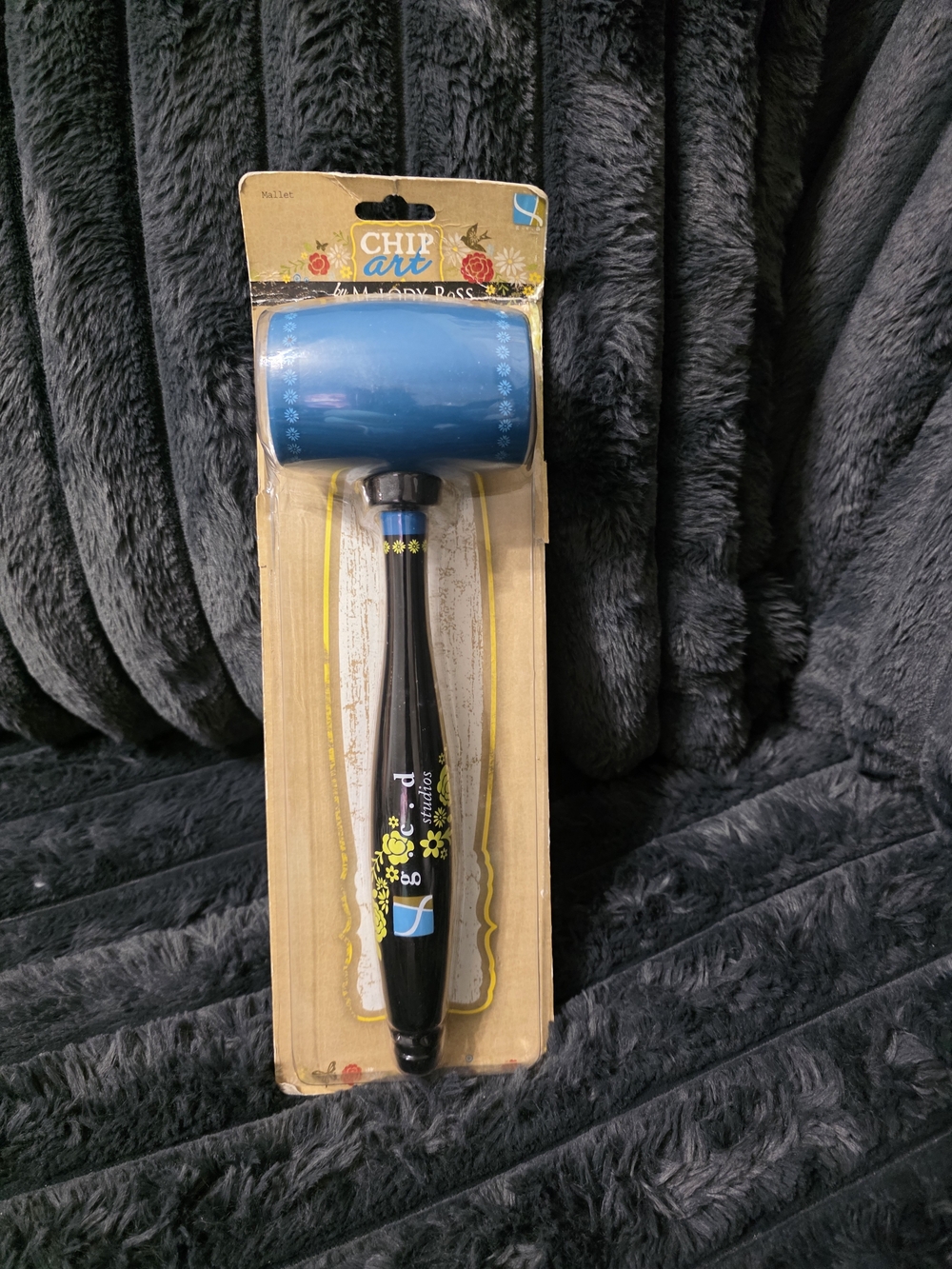 Chip Art Pattern Roller Stamp - Blue Roller with Black Handle